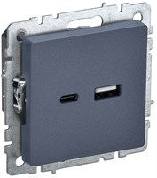 BRITE Роз. USB A+C 18Вт РЮ11-1-БрМ мар. IEK BR-U22-018-K35