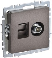 BRITE Роз. двойная TV+RJ45 кат.5E РТВ/РК12-БрТБ бр. IEK BR-AK20-1-K45