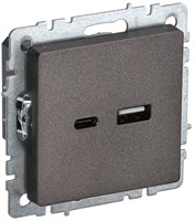 BRITE Роз. USB A+C 18Вт РЮ11-1-БрТБ бр. IEK BR-U22-018-K45