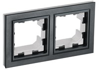 BRITE Рамка 2-мест. IP44 РУ-2-БрЧ-44 черн. IEK BR-M22-44-K02