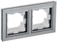 BRITE Рамка 2-мест. IP44 РУ-2-БрС-44 сталь IEK BR-M22-44-K46