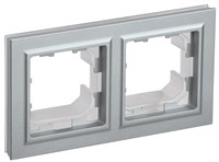 BRITE Рамка 2-мест. IP44 РУ-2-БрА-44 алюм. IEK BR-M22-44-K47