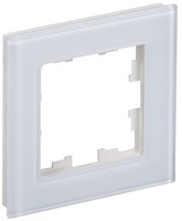 BRITE Рамка 1-мест. РУ-1-2-БрБ стекло бел. IEK BR-M12-G-K01