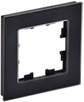 BRITE Рамка 1-мест. РУ-1-2-БрЧ стекло черн. IEK BR-M12-G-K02
