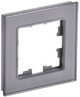 BRITE Рамка 1-мест. РУ-1-2-БрСе стекло сер. IEK BR-M12-G-K03
