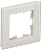 BRITE Рамка 1-мест. РУ-1-2-БрВа стекло ванильный IEK BR-M12-G-K10