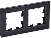 BRITE Рамка 2-мест. РУ-2-2-БрЧ стекло черн. IEK BR-M22-G-K02