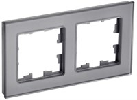 BRITE Рамка 2-мест. РУ-2-2-БрСе стекло сер. IEK BR-M22-G-K03