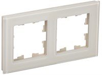 BRITE Рамка 2-мест. РУ-2-2-БрВа стекло ванильный IEK BR-M22-G-K10