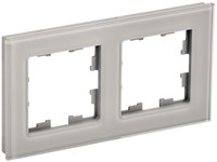 BRITE Рамка 2-мест. РУ-2-2-БрД стекло дым. IEK BR-M22-G-K30