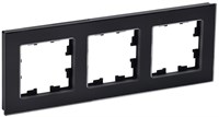 BRITE Рамка 3-мест. РУ-3-2-БрЧ стекло черн. IEK BR-M32-G-K02