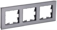 BRITE Рамка 3-мест. РУ-3-2-БрСе стекло сер. IEK BR-M32-G-K03