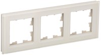BRITE Рамка 3-мест. РУ-3-2-БрВа стекло ванильный IEK BR-M32-G-K10