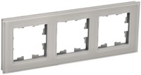 BRITE Рамка 3-мест. РУ-3-2-БрД стекло дым. IEK BR-M32-G-K30