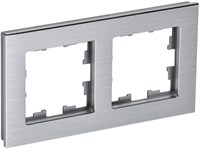 BRITE Рамка 2-мест. РУ-2-1-БрА металл алюм. IEK BR-M22-M-K47