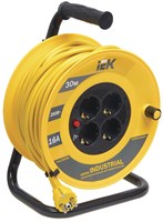 Катушка УК30 4 места 2P+PE/30м 3х1,5мм2 "Industrial" IEK WKP15-16-04-30