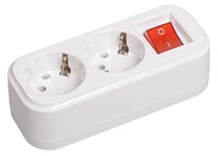 Розетка переносная разб. с выкл. К02В 2 места CLASSIC IEK KYP11-16-02-00-ZK
