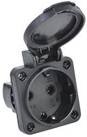 MAGNUM Розетка панельная SCHUKO РП14-3 IP54 черный IEK PSN71-016-3-2-54-K02