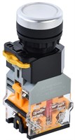 Кнопка D8-11D d=22мм 1NO+1NC с подсветкой белая IEK BBT30-11D-3-12-K01