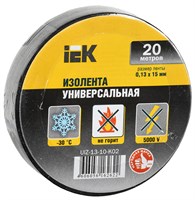 MIXTAPE 3 Изолента 0,13х15мм черная 20м IEK UIZ-13-10-K02