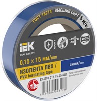 MIXTAPE 7 Изолента 0,15х15мм синяя 5м IEK EX-IZ10-C15-15-05-K07