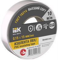 MIXTAPE 7 Изолента 0,15х15мм белая 10м IEK EX-IZ10-C15-15-10-K01