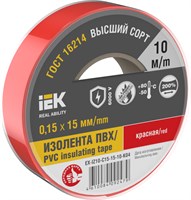 MIXTAPE 7 Изолента 0,15х15мм красная 10м IEK EX-IZ10-C15-15-10-K04