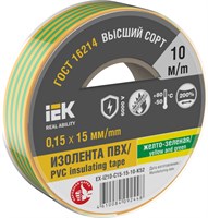 MIXTAPE 7 Изолента 0,15х15мм желто-зеленая 10м IEK EX-IZ10-C15-15-10-K52
