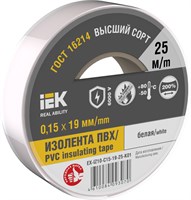 MIXTAPE 7 Изолента 0,15х19мм белая 25м IEK EX-IZ10-C15-19-25-K01