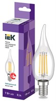 Лампа LED CВ35 св.н/ветру 7Вт 230В 4000К E14 серия 360° IEK LLF-CB35-7-230-40-E14-CL