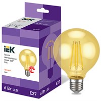 Лампа LED G95 шар золото 6Вт 230В 2700К E27 серия 360° IEK LLF-G95-6-230-30-E27-CLG