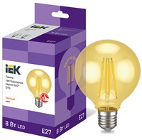 Лампа LED G95 шар золото 8Вт 230В 2700К E27 серия 360° IEK LLF-G95-8-230-30-E27-CLG