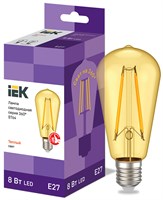 Лампа LED ST64 золото 8Вт 230В 2700К E27 серия 360° IEK LLF-ST64-8-230-30-E27-CLG