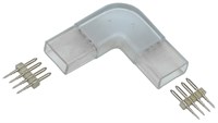 Коннектор угловой 5шт RGB 14мм (разъем-разъем) IEK LSCON14-RGB-220-05