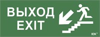 Этикетка самокл. 240х90мм "Выход/лест. вниз/фигура" IEK LPC10-1-24-09-VLVNF