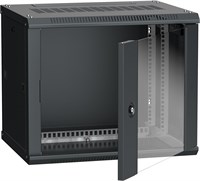 ITK Шкаф LINEA W 9U 600x450 мм дверь стекло, RAL9005 LWR5-09U64-GF