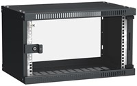 ITK Шкаф LINEA WE 6U 550x350мм дверь стекло черный LWE5-06U53-GF