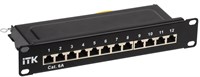 ITK 1U патч-панель кат.6A STP 12 портов 10" Dual IDC PP12-1UC6AS-D05-10