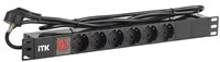 ITK PDU 6 роз. нем.ст. с выкл 1U каб. 2м вилка нем.ст ПВХ чер PH12-6D1-P