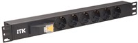 ITK PDU 6 роз. нем. ст. с автом.10А 1U, вх.С14 без каб. чер. PH21-6D3