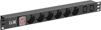 ITK PDU 6 розеток нем. ст. + 2 С13 LED 1U каб. 2м нем. ст. PH12-6D2C131-P