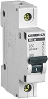Авт. выкл. ВА47-29 1Р 50А 4,5кА х-ка С GENERICA MVA25-1-050-C