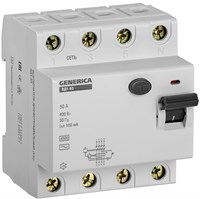 УЗО ВД1-63 4Р 50А 100мА GENERICA MDV15-4-050-100