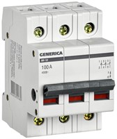Выключатель нагрузки (мини-рубильник) ВН-32 3Р 100А GENERICA MNV15-3-100