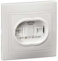 KVARTA Роз. 2-мест. комп. RJ45 кат.5е РК12-КБ бел. IEK KV-K20-K01