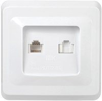 VEGA Роз. 2-мест. RJ11/RJ45 РК/Т12-ВБ бел. IEK EIV20-K01-DM