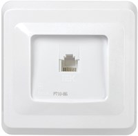 VEGA Роз. 1-мест. телеф. RJ11 РТ10-ВБ бел. IEK ETV10-K01-DM