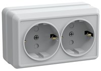 OKTAVA Роз. 2-мест. с з/к/ш о/у 16А РСш22-3-ОБ бел. IEK ERO24-K01-16-DC