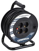 Катушка УК30 с т/з 4 места 2P+PE/30м 3х1,5мм2 GENERICA WKP20-16-04-30-G