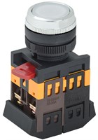 Кнопка ABLFS-22 белый d22мм неон/240В 1з+1р IEK BBT30-ABLFS-K01